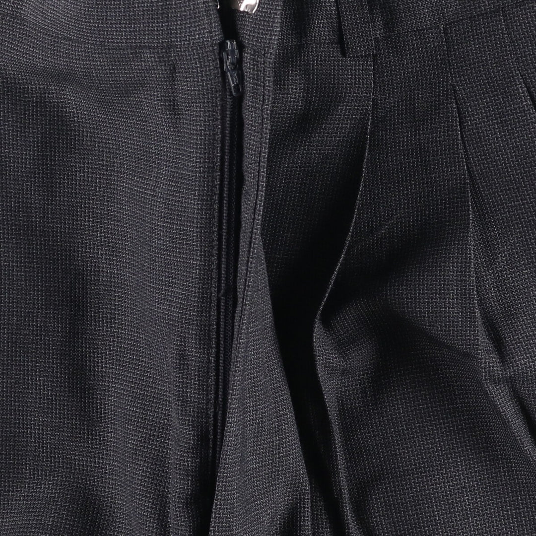 90'S CITY STREETS Three-pleat Slacks, Made in USA, Men's, Size W35, Vintage polyester gray type Vintage Second Hand