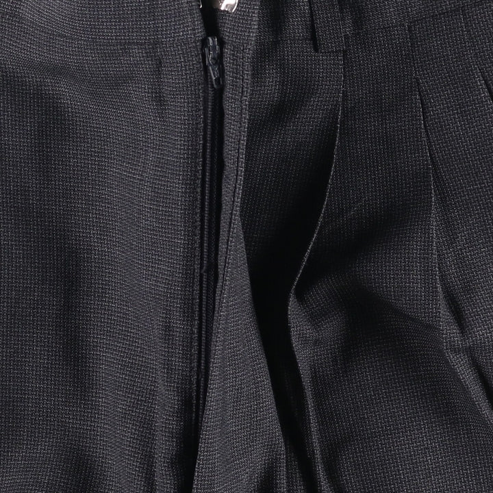 90'S CITY STREETS Three-pleat Slacks, Made in USA, Men's, Size W35, Vintage polyester gray type Vintage Second Hand