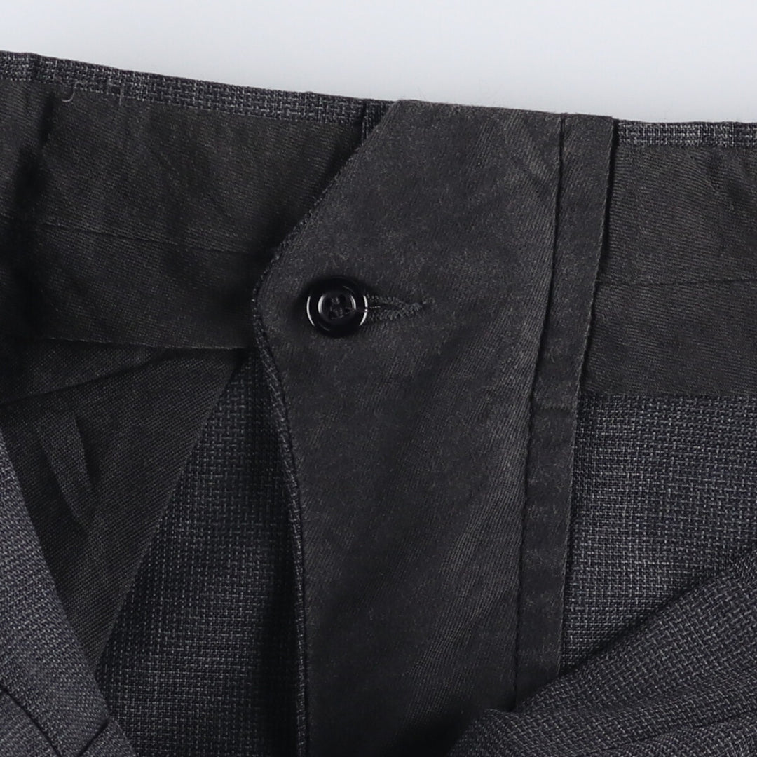 90'S CITY STREETS Three-pleat Slacks, Made in USA, Men's, Size W35, Vintage polyester gray type Vintage Second Hand