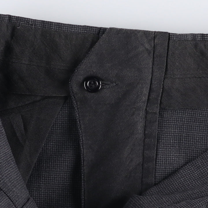 90'S CITY STREETS Three-pleat Slacks, Made in USA, Men's, Size W35, Vintage polyester gray type Vintage Second Hand