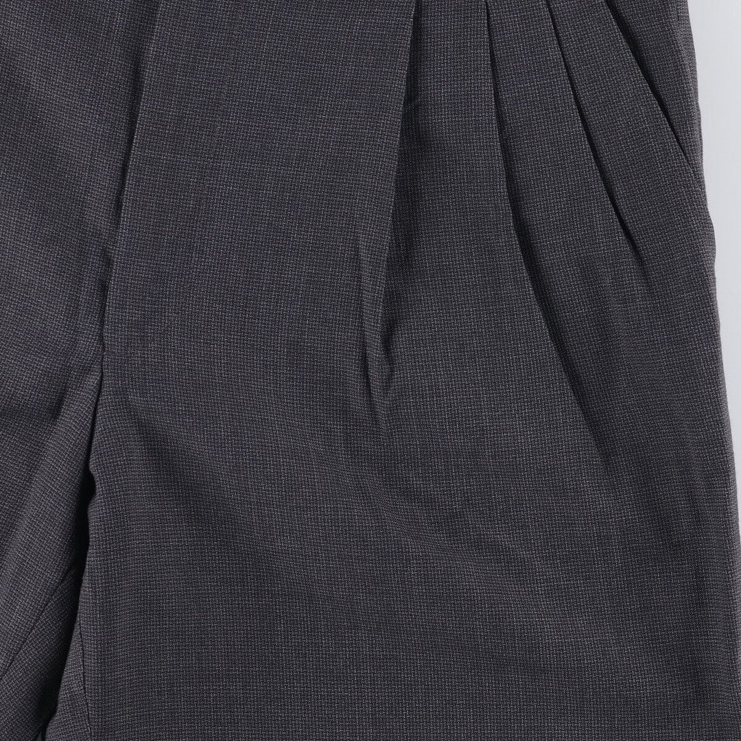 90'S CITY STREETS Three-pleat Slacks, Made in USA, Men's, Size W35, Vintage polyester gray type Vintage Second Hand