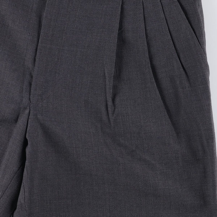 90'S CITY STREETS Three-pleat Slacks, Made in USA, Men's, Size W35, Vintage polyester gray type Vintage Second Hand