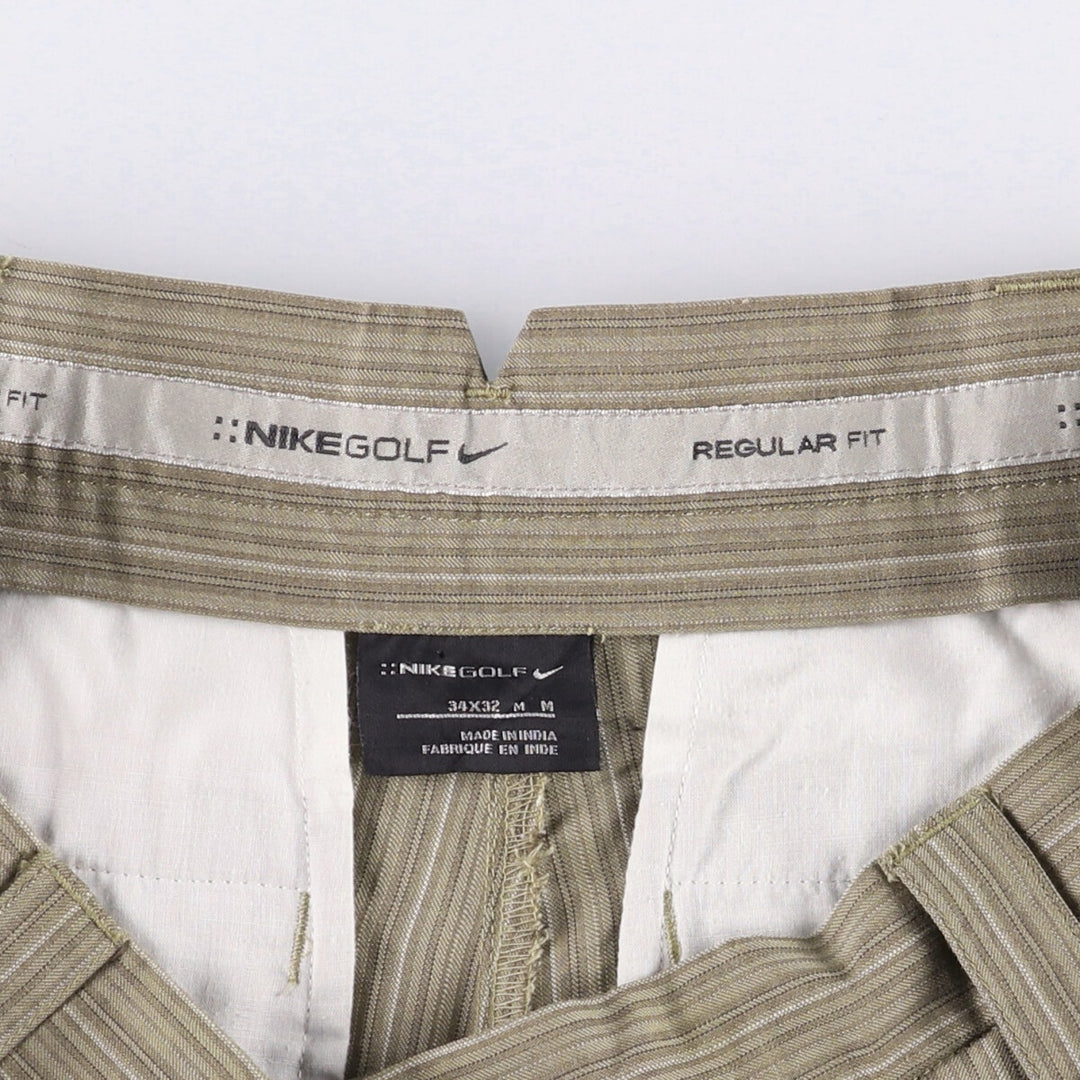 Nike Golf Stripe Pattern Wool Pants, Men's Size W34 wool Beige type Vintage Second Hand