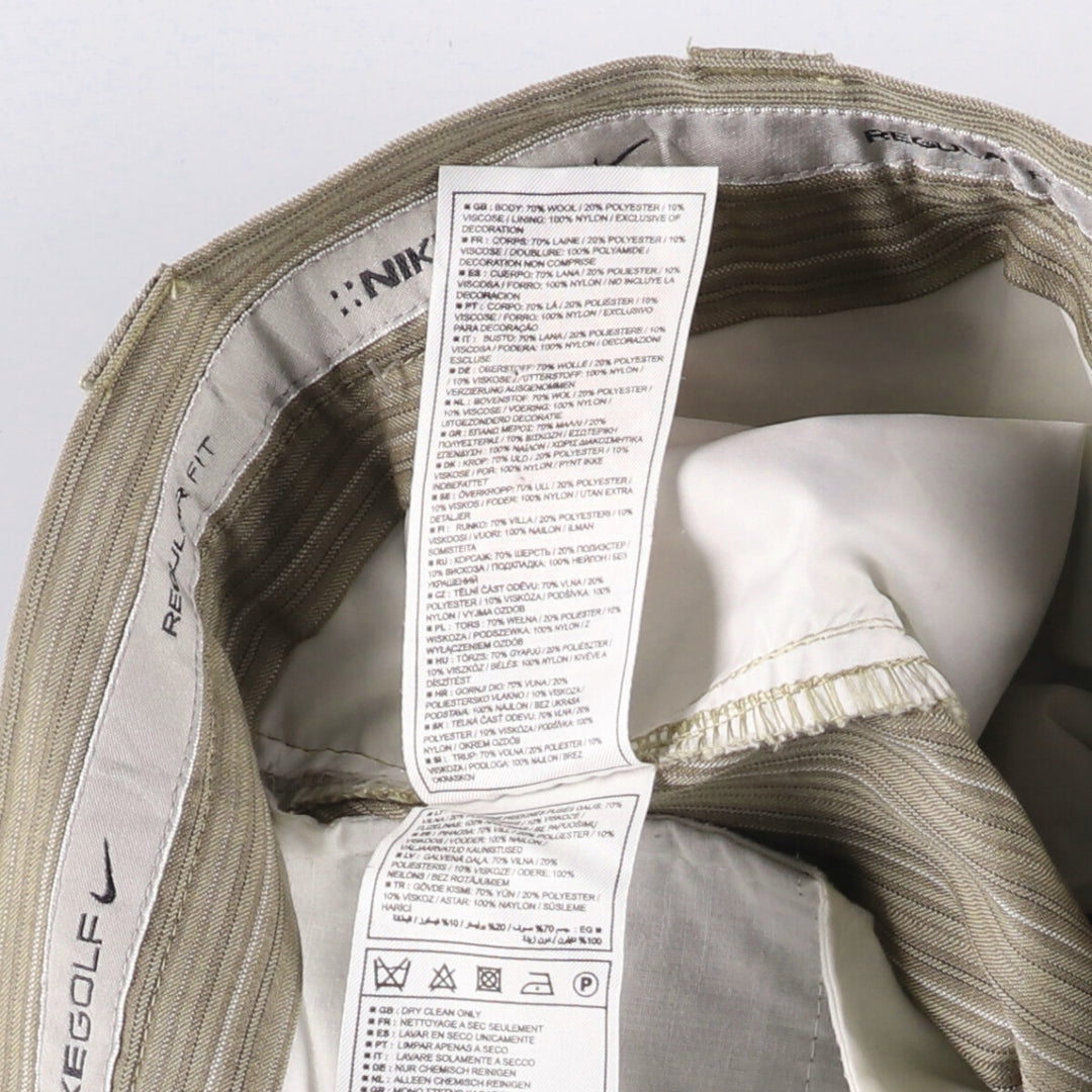 Nike Golf Stripe Pattern Wool Pants, Men's Size W34 wool Beige type Vintage Second Hand