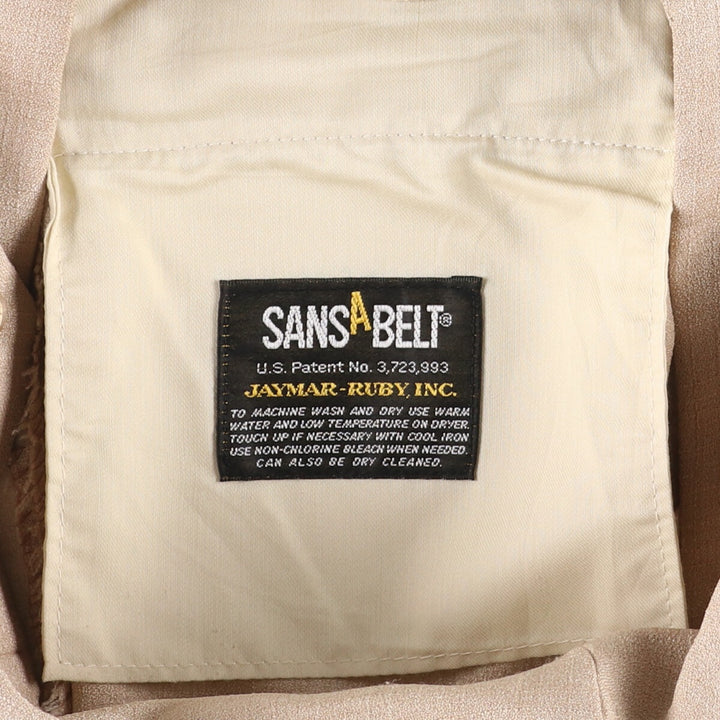 Vintage 80s-90'S SANSABELT Men's Slacks, Size W32 unclear Beige type Vintage Second Hand