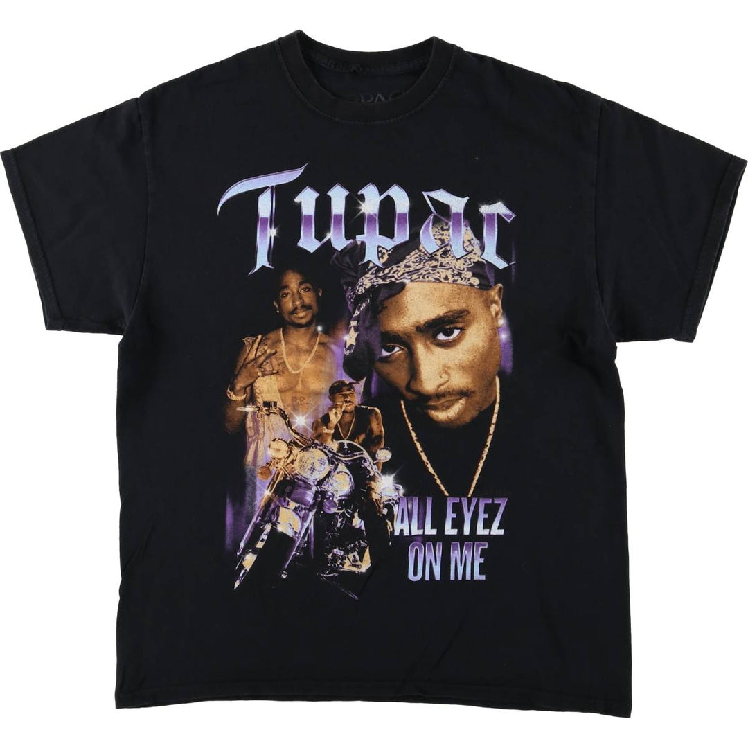 2pac Rap T-shirt, Men's L size cotton black type Vintage Second Hand