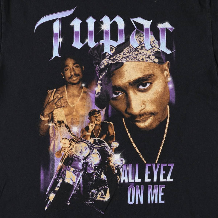 2pac Rap T-shirt, Men's L size cotton black type Vintage Second Hand