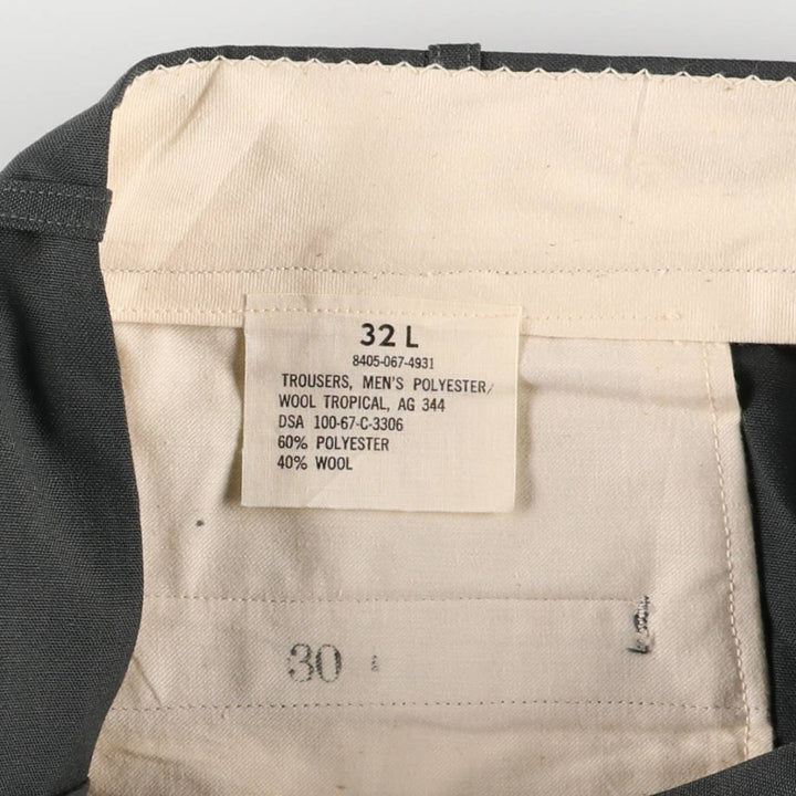 Vintage 1960'S military dress pants/slacks, made in the USA, size 32L, men's size W32. polyester Green type dark green Vintage Second Hand