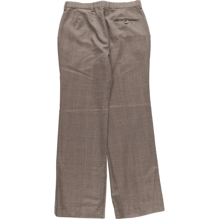 Vintage St. Michael check pattern flared pants from the 1970s-1980s, made in England, men's size W32. polyester brown type Vintage Second Hand