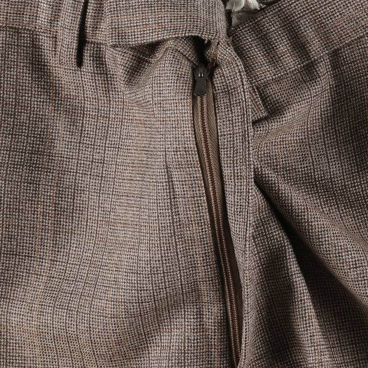 Vintage St. Michael check pattern flared pants from the 1970s-1980s, made in England, men's size W32. polyester brown type Vintage Second Hand