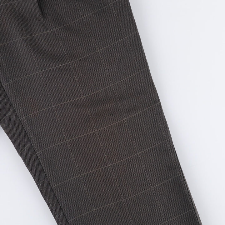 90'S Vintage Check Pattern Three-pleat Men's Slacks, Size W32 unclear gray type Vintage Second Hand