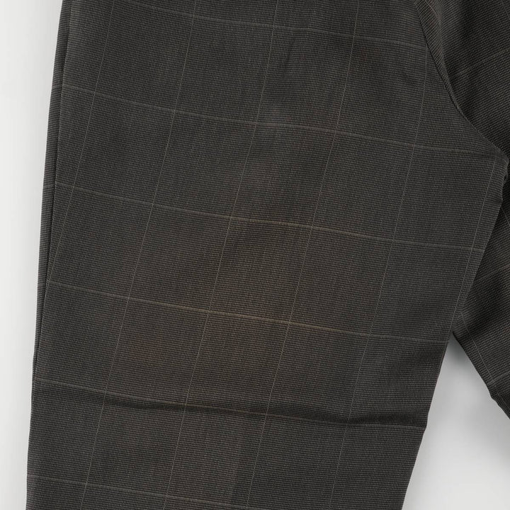 90'S Vintage Check Pattern Three-pleat Men's Slacks, Size W32 unclear gray type Vintage Second Hand