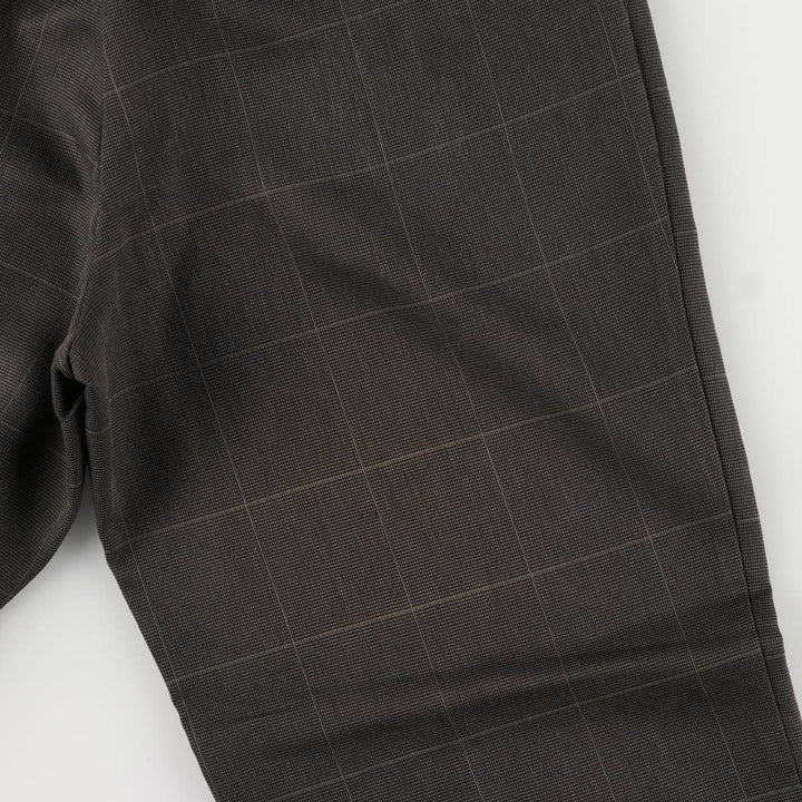 90'S Vintage Check Pattern Three-pleat Men's Slacks, Size W32 unclear gray type Vintage Second Hand