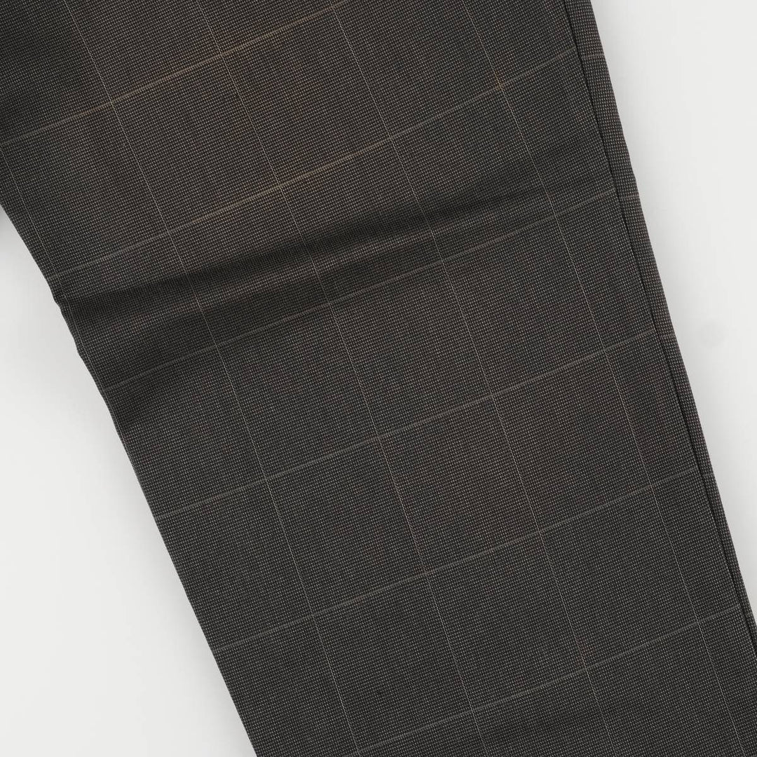 90'S Vintage Check Pattern Three-pleat Men's Slacks, Size W32 unclear gray type Vintage Second Hand