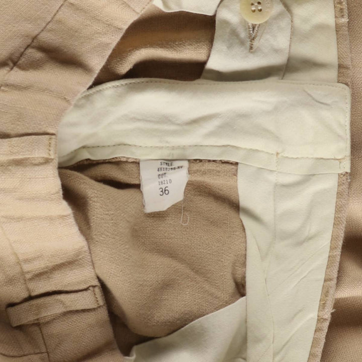 Ralph Lauren POLO by Ralph Lauren Two-pleat linen pants slacks for men, size W35 linen Beige type Vintage Second Hand