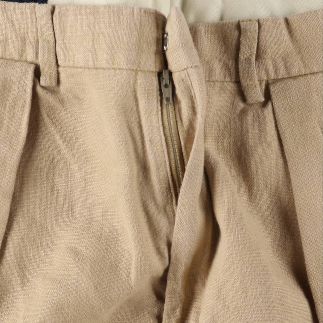 Ralph Lauren POLO by Ralph Lauren Two-pleat linen pants slacks for men, size W35 linen Beige type Vintage Second Hand