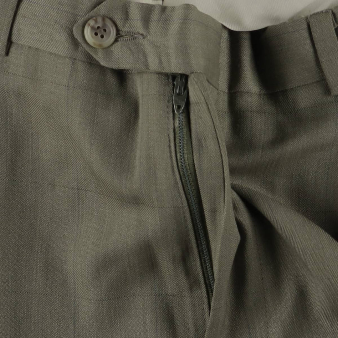 90'S Vintage Check Pattern Two-Pleated Slacks, Men's Size 34 unclear Khaki type Vintage Second Hand