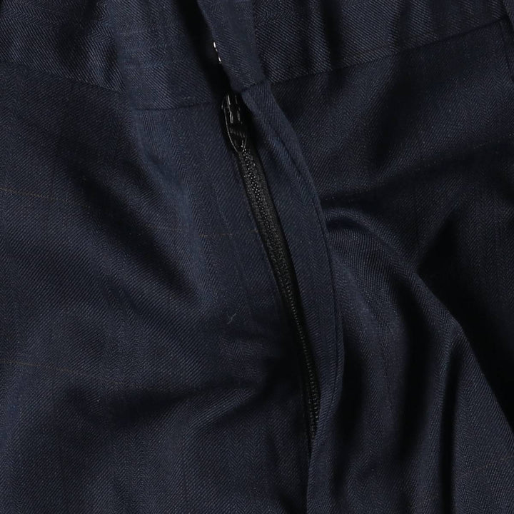 90'S Vintage Check Pattern Herringbone Two-Pleated Slacks Men's Size 34 unclear navy blue type Vintage Second Hand