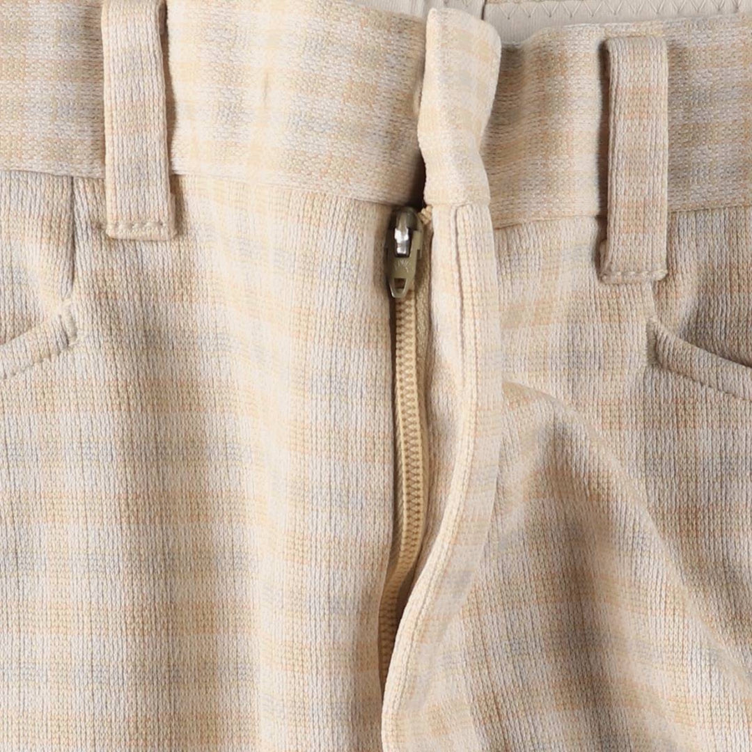 Vintage 70s-80'S Haggar slacks, check pattern, flared pants, made in the USA, men's size W32. unclear Beige type Vintage Second Hand
