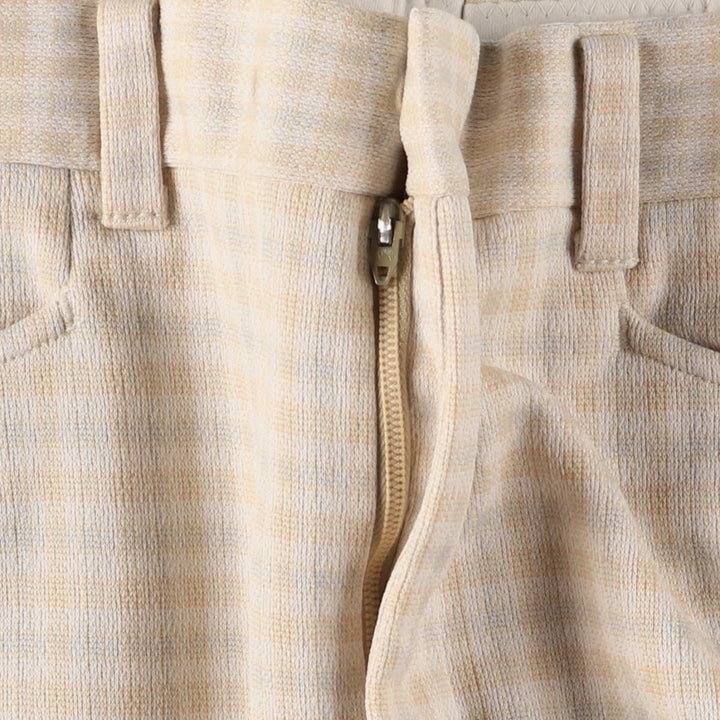 Vintage 70s-80'S Haggar slacks, check pattern, flared pants, made in the USA, men's size W32. unclear Beige type Vintage Second Hand