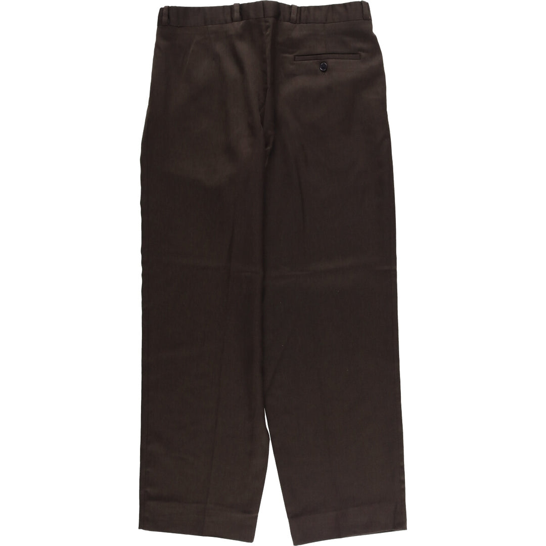 Pierre Cardin Paris two-pleat wool pants and slacks, made in Spain, men's size W34, vintage wool brown type Vintage Second Hand