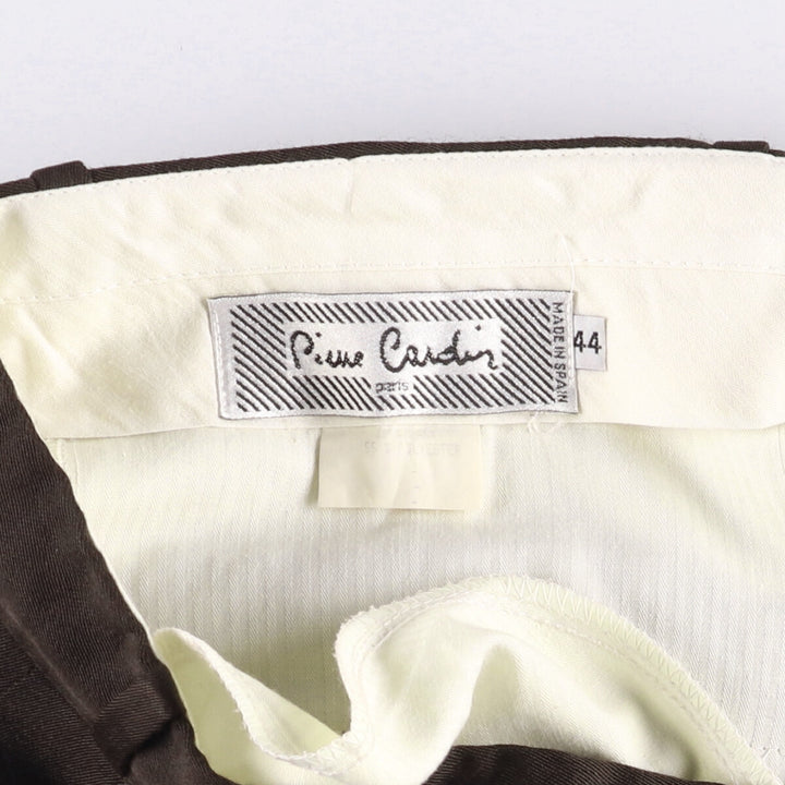 Pierre Cardin Paris two-pleat wool pants and slacks, made in Spain, men's size W34, vintage wool brown type Vintage Second Hand