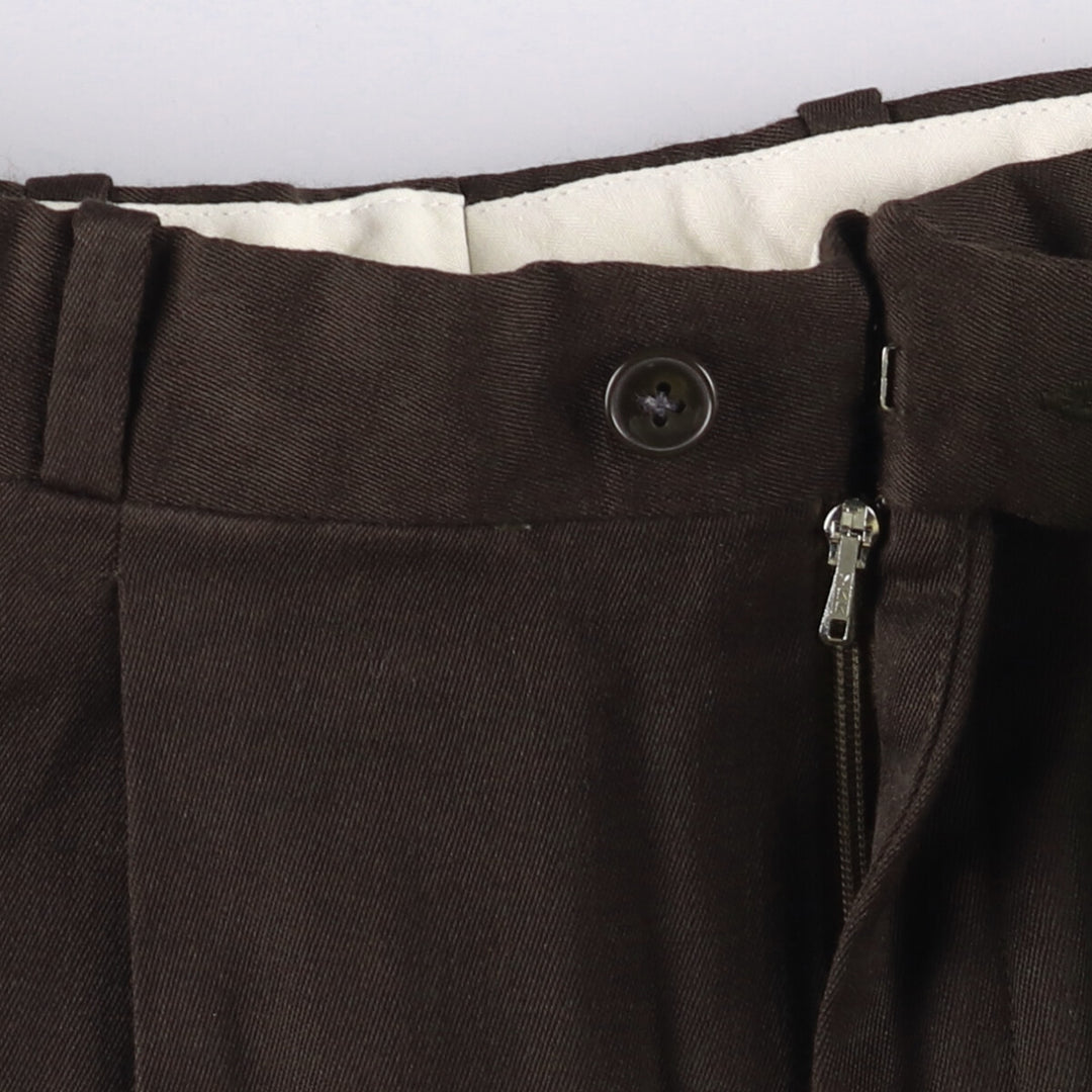Pierre Cardin Paris two-pleat wool pants and slacks, made in Spain, men's size W34, vintage wool brown type Vintage Second Hand