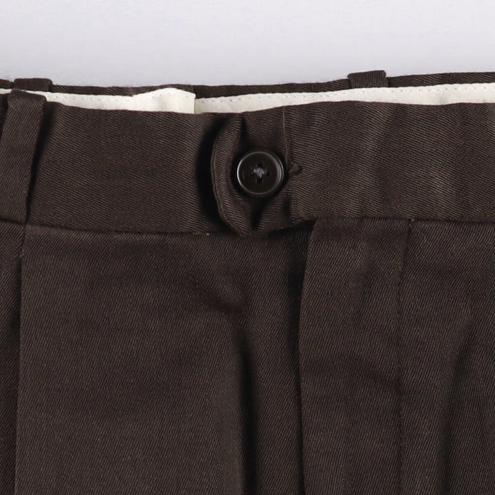 Pierre Cardin Paris two-pleat wool pants and slacks, made in Spain, men's size W34, vintage wool brown type Vintage Second Hand