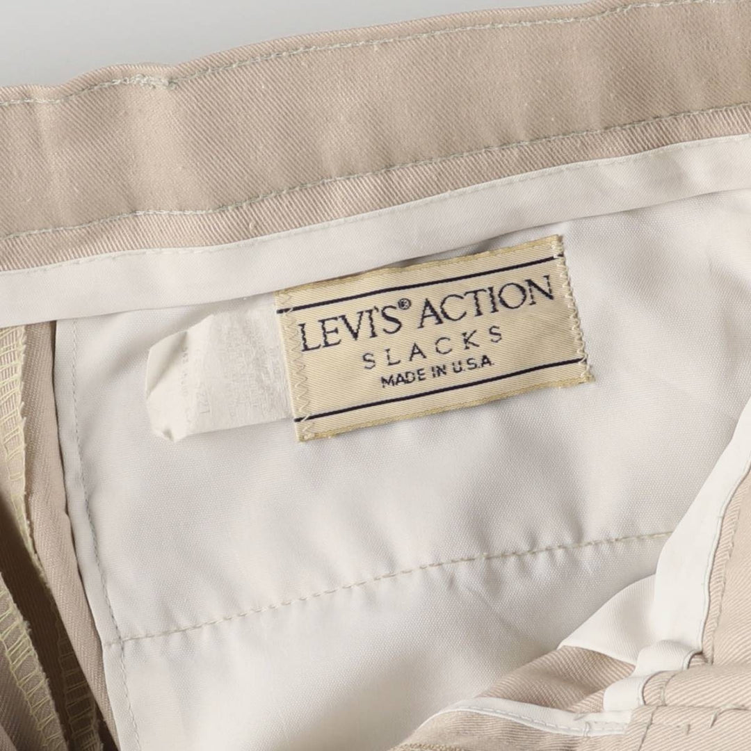 Vintage 80s-90'S Levi's Action Slacks Sta-Press slacks, made in the USA, men's size W32. unclear Beige type Vintage Second Hand
