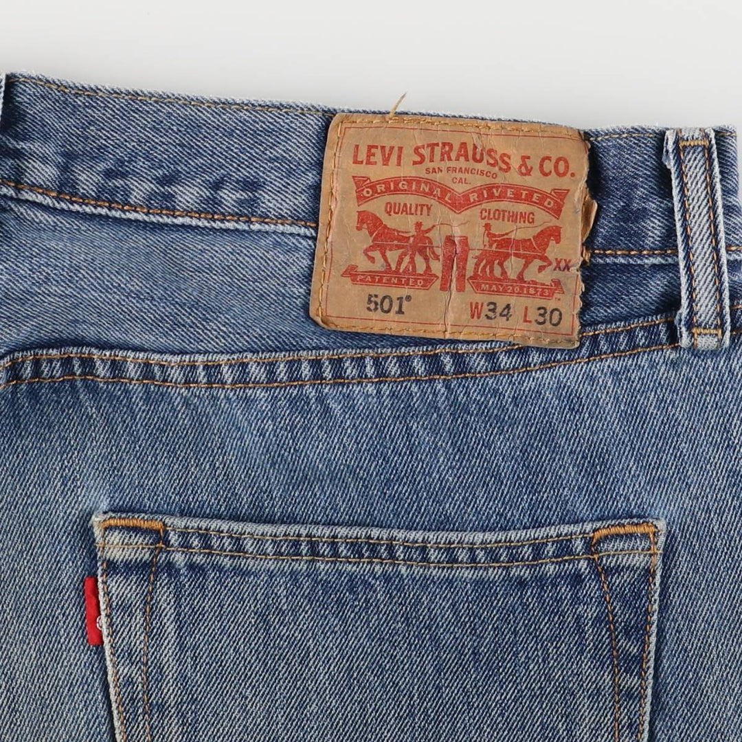 Levi's 501 straight denim pants for men, size W35 cotton blue type Vintage Second Hand