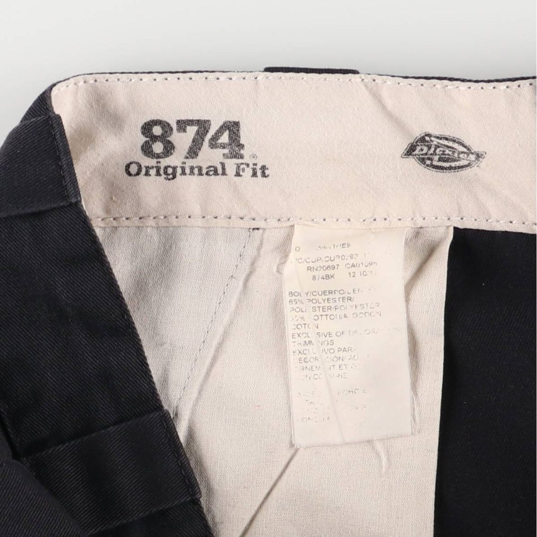 Dickies 874 Original Fit Work Pants, Men's, Size W33 polyester black type Vintage Second Hand