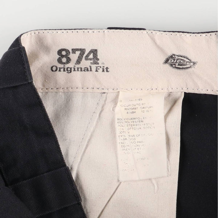 Dickies 874 Original Fit Work Pants, Men's, Size W33 polyester black type Vintage Second Hand
