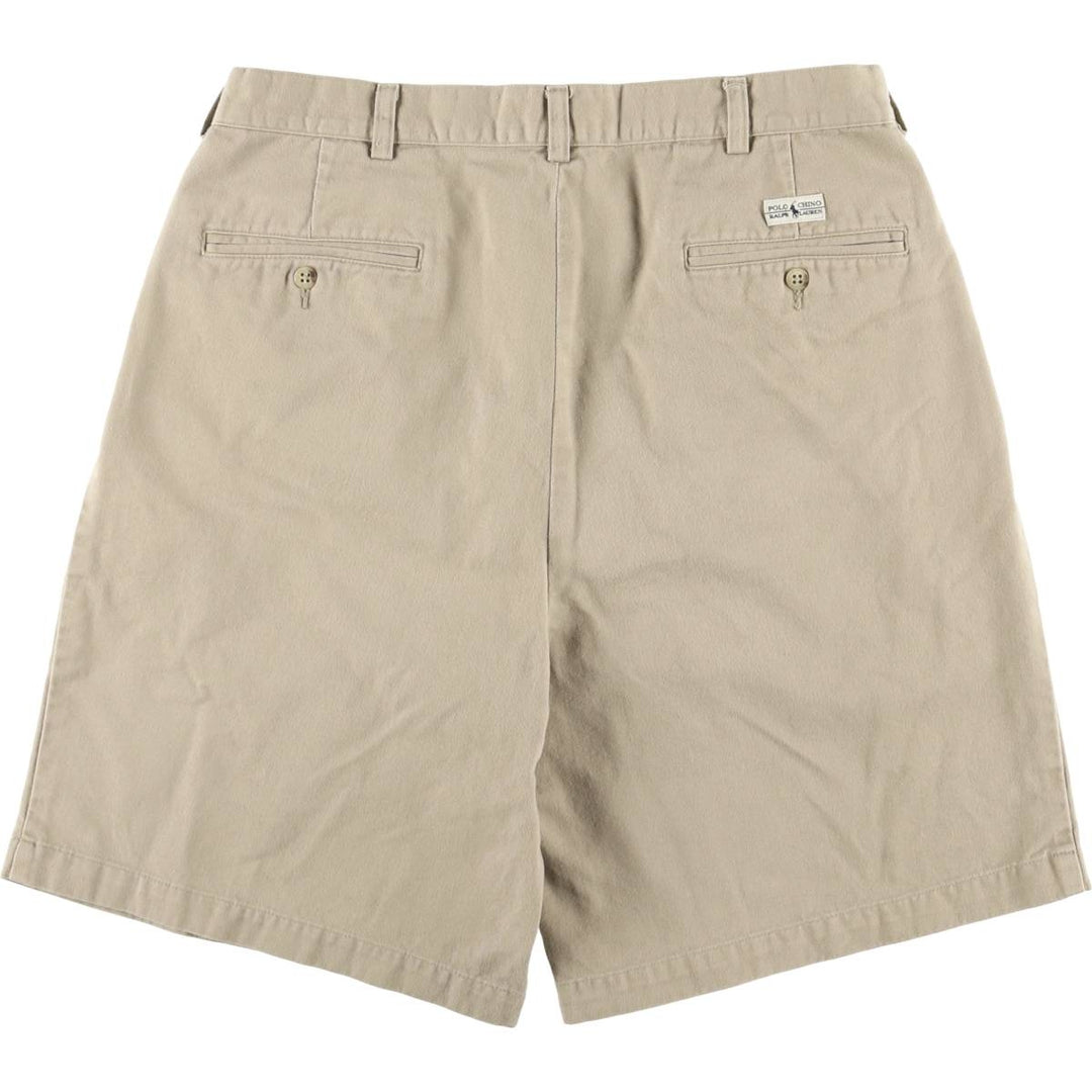 Ralph Lauren POLO by Ralph Lauren Two-pleat Chino Shorts, Men's Size W34 cotton Beige type Vintage Second Hand