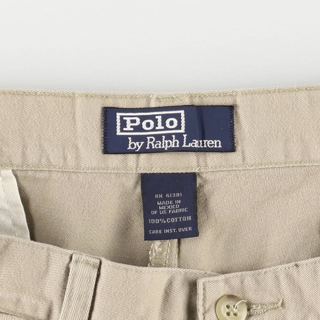 Ralph Lauren POLO by Ralph Lauren Two-pleat Chino Shorts, Men's Size W34 cotton Beige type Vintage Second Hand