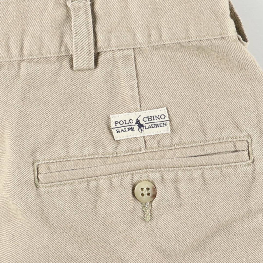 Ralph Lauren POLO by Ralph Lauren Two-pleat Chino Shorts, Men's Size W34 cotton Beige type Vintage Second Hand
