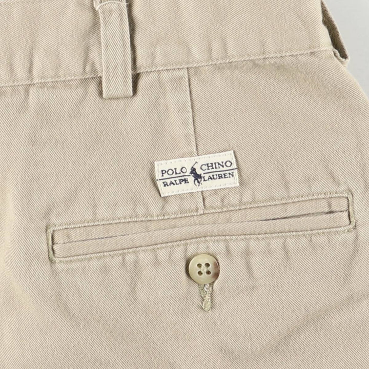 Ralph Lauren POLO by Ralph Lauren Two-pleat Chino Shorts, Men's Size W34 cotton Beige type Vintage Second Hand
