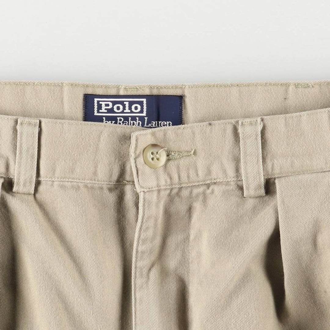 Ralph Lauren POLO by Ralph Lauren Two-pleat Chino Shorts, Men's Size W34 cotton Beige type Vintage Second Hand