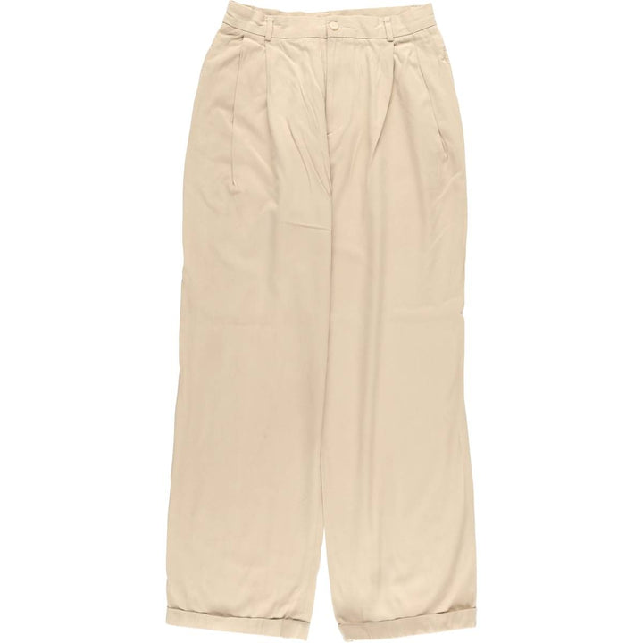 Ralph Lauren two-pleat cotton slacks, made in the USA, women's size L (w28). cotton Beige type Vintage Second Hand