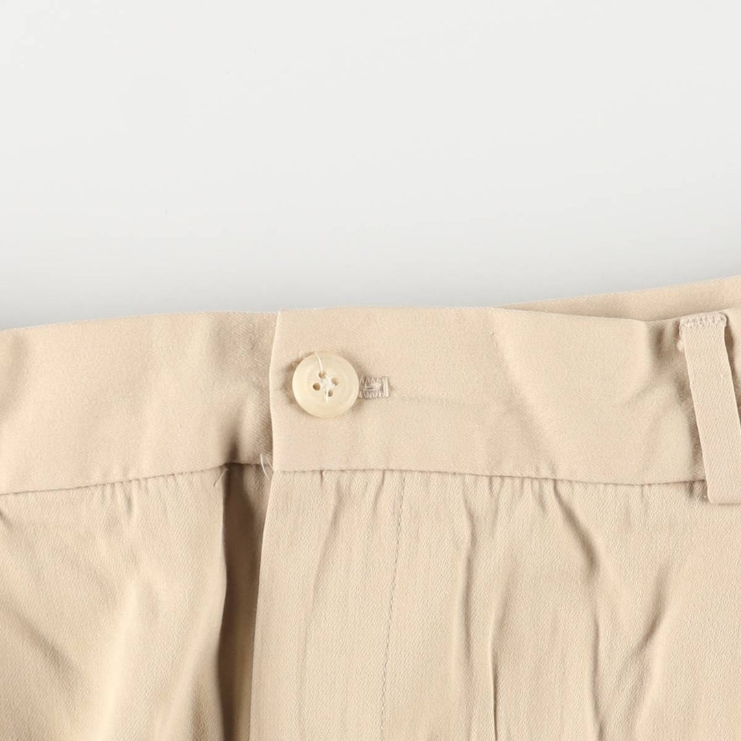 Ralph Lauren two-pleat cotton slacks, made in the USA, women's size L (w28). cotton Beige type Vintage Second Hand