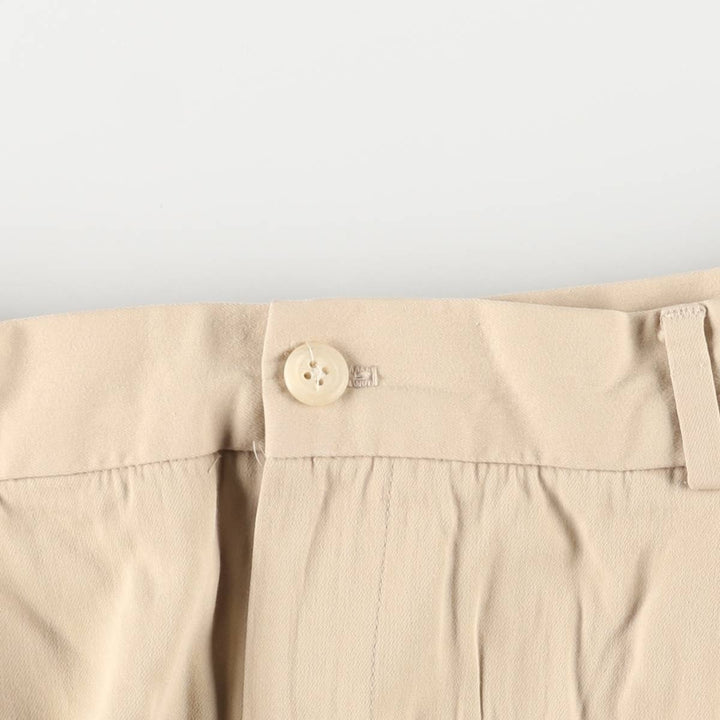 Ralph Lauren two-pleat cotton slacks, made in the USA, women's size L (w28). cotton Beige type Vintage Second Hand
