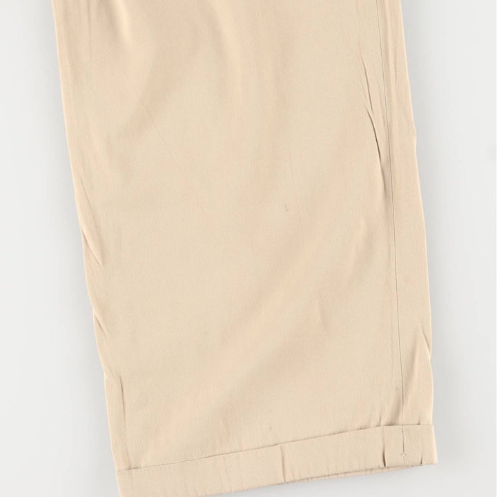 Ralph Lauren two-pleat cotton slacks, made in the USA, women's size L (w28). cotton Beige type Vintage Second Hand