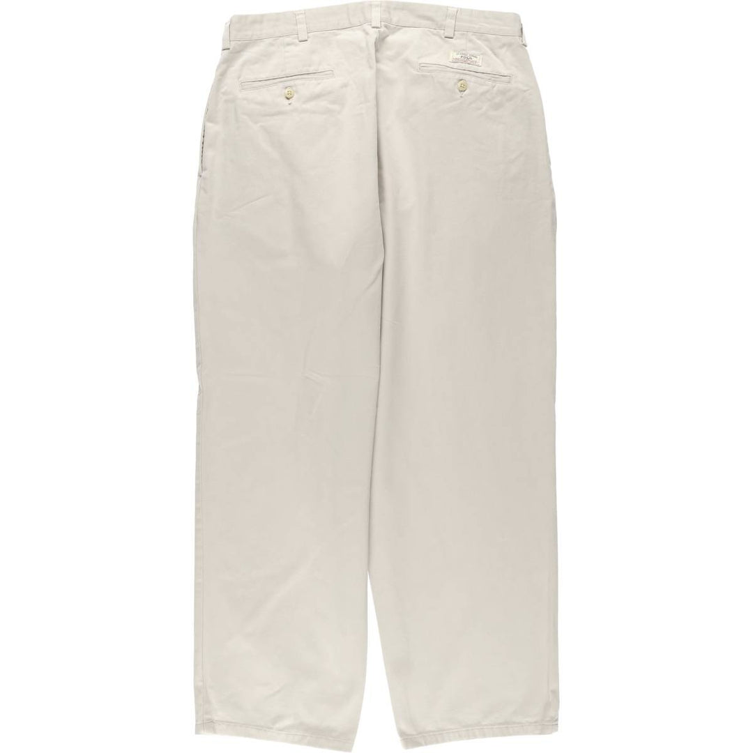 Ralph Lauren POLO by Ralph Lauren ANDREW PANT, two-pleat chino pants, men's, W35 equivalent cotton Beige type Vintage Second Hand