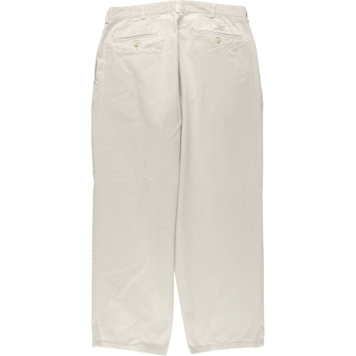 Ralph Lauren POLO by Ralph Lauren ANDREW PANT, two-pleat chino pants, men's, W35 equivalent cotton Beige type Vintage Second Hand
