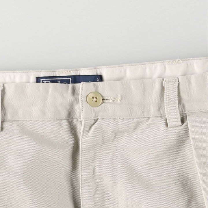 Ralph Lauren POLO by Ralph Lauren ANDREW PANT, two-pleat chino pants, men's, W35 equivalent cotton Beige type Vintage Second Hand