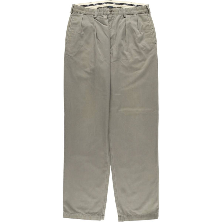 Ralph Lauren Polo Ralph Lauren Two-pleat Chino Pants for Men, W34 equivalent cotton Charcoal Vintage Second Hand