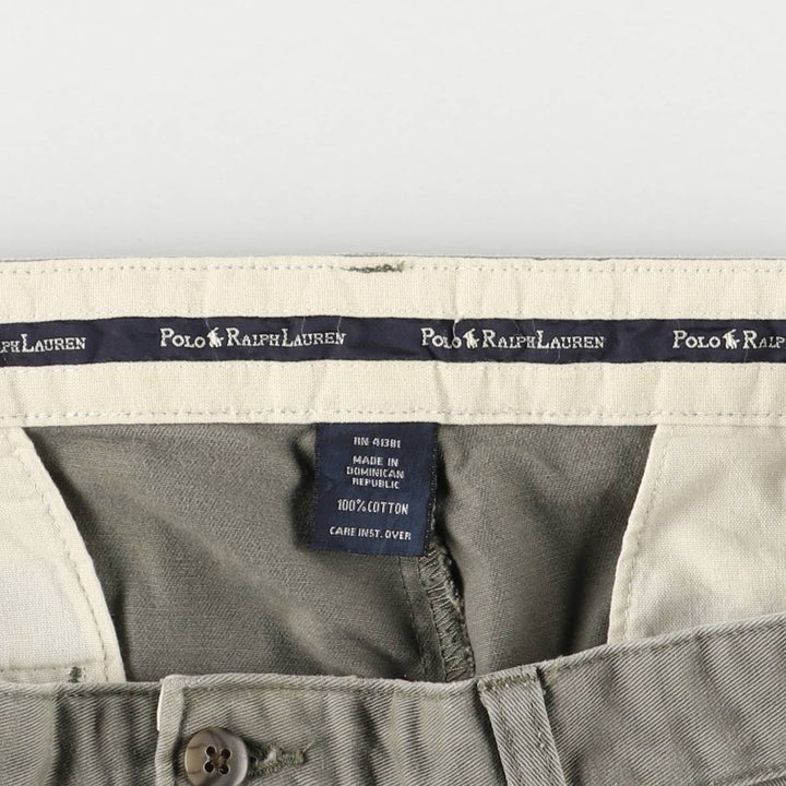 Ralph Lauren Polo Ralph Lauren Two-pleat Chino Pants for Men, W34 equivalent cotton Charcoal Vintage Second Hand
