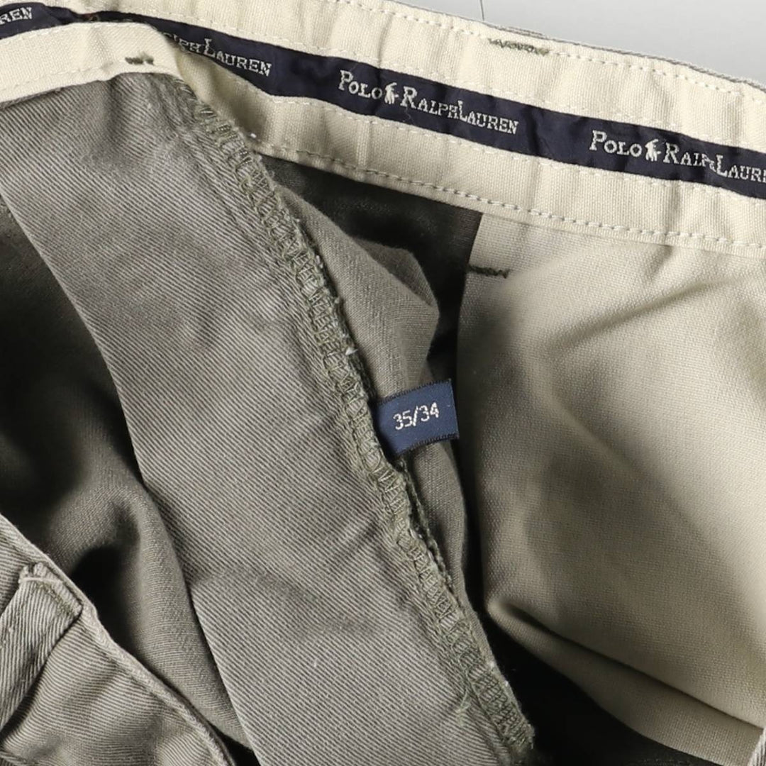 Ralph Lauren Polo Ralph Lauren Two-pleat Chino Pants for Men, W34 equivalent cotton Charcoal Vintage Second Hand