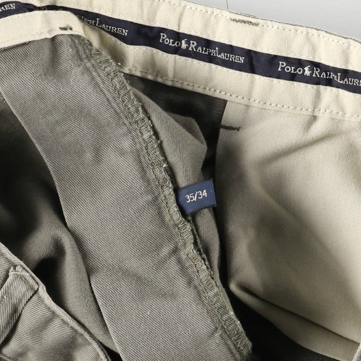 Ralph Lauren Polo Ralph Lauren Two-pleat Chino Pants for Men, W34 equivalent cotton Charcoal Vintage Second Hand