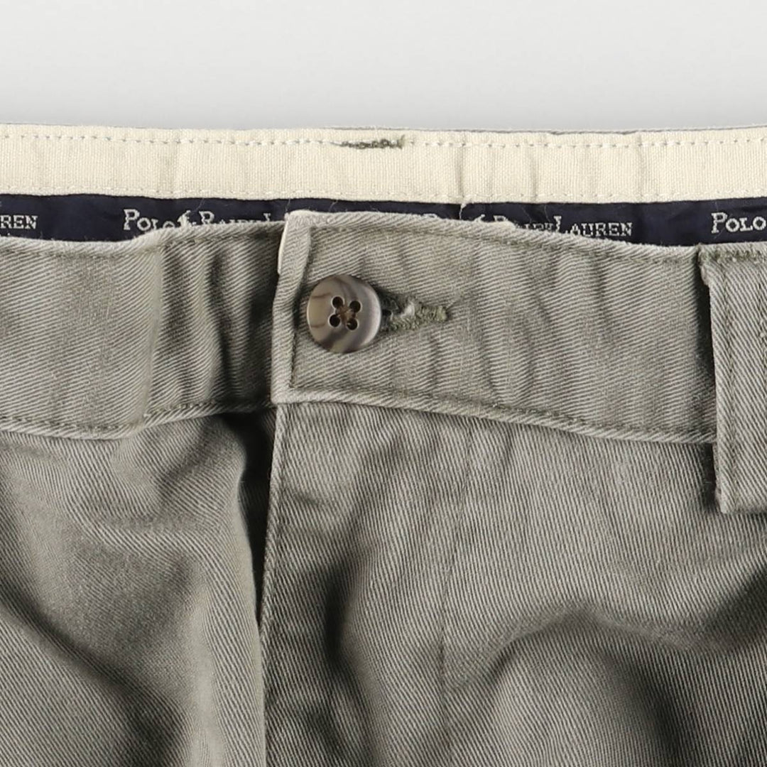 Ralph Lauren Polo Ralph Lauren Two-pleat Chino Pants for Men, W34 equivalent cotton Charcoal Vintage Second Hand
