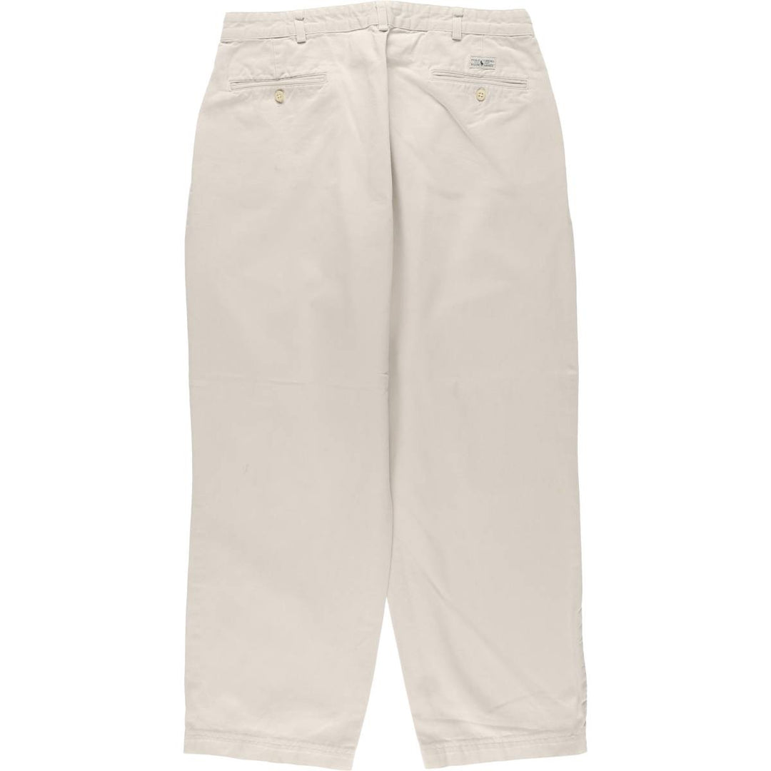 Ralph Lauren Polo Ralph Lauren Two-pleat Chino Pants, Made in USA, Men's, Size W34 cotton Beige type Vintage Second Hand